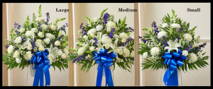 Blue & White Flowers Standing Basket SF103