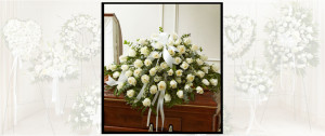 White Flowers Casket Spray SF209