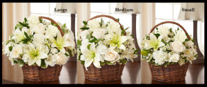 White Flowers Sympathy Basket SF205