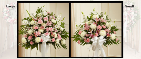 Pink & White Flowers Standing Basket SF403