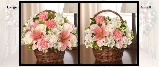 Pink & White Flowers Sympathy Basket SF405