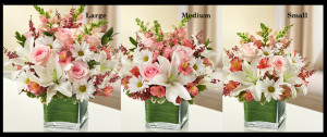 Pink & White Sympathy Vase Arrangement SF404