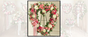 Pink & White Heart Standing Spray SF406