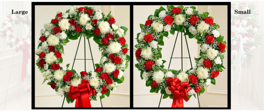 Red & White Sympathy Wreath SF601