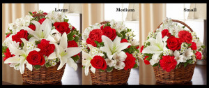 Red & White Flowers Sympathy Basket SF605