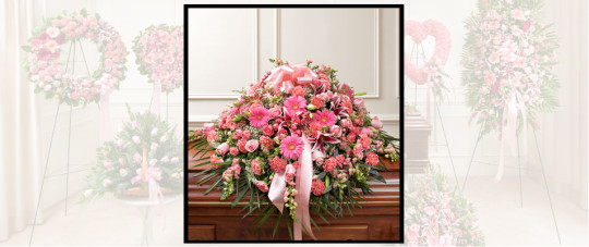 Pink Flowers Casket Spray SF700