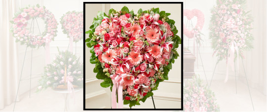 Pink Heart Standing Spray SF706