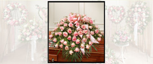 Pink Flowers Casket Spray SF709