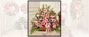 Pink Flowers Sympathy Basket SF705