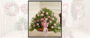 Pink Flowers Sympathy Basket SF710