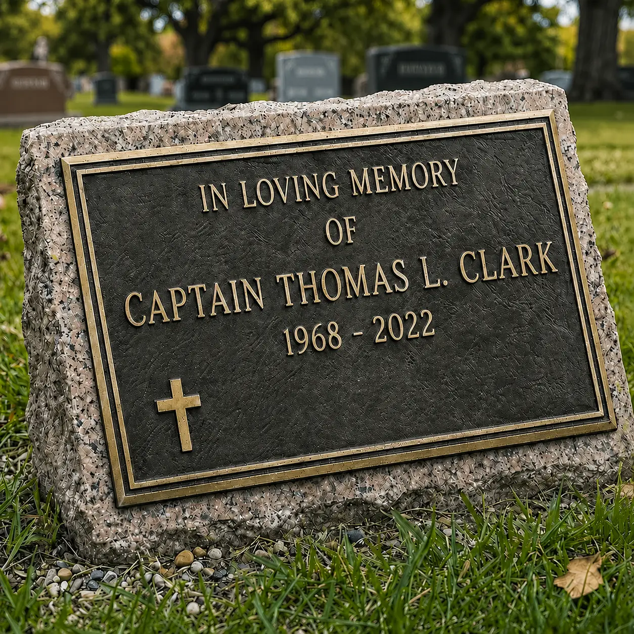 Bronze cemetery marker for a memorial in Toronto and the GTA